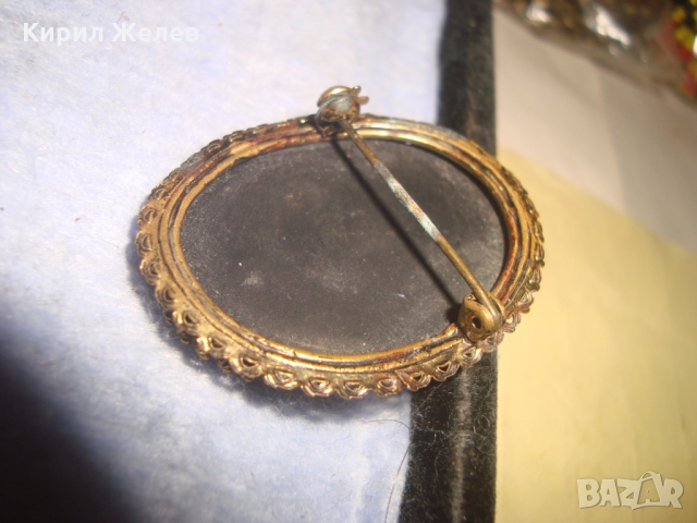 СТАРИННА ВИКТОРИАНСКА БРОНЗОВА КАМЕЯ БРОШКА от ШЛИФОВАН ХЕМАТИТ РЕТРО БИЖУ ЮВЕЛИРЕН УНИКАТ 20666, снимка 6 - Антикварни и старинни предмети - 36061112