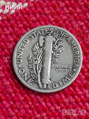 Сребърна монета дайм one dime 1938, снимка 2 - Нумизматика и бонистика - 56245094