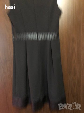 Черна рокля с кожени ленти , снимка 8 - Рокли - 39889594
