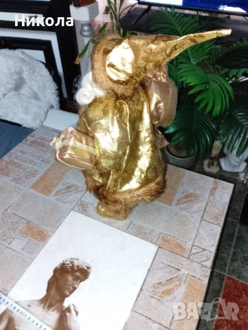 Дядо Коледа в златни одежди,слон от абанос-4кг., снимка 4 - Статуетки - 50282140