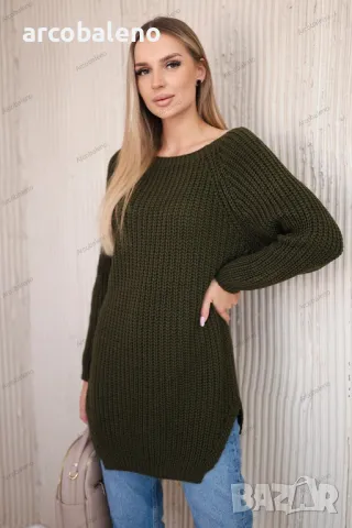 Дамски пуловер с цепки отстрани, 9цвята , снимка 6 - Блузи с дълъг ръкав и пуловери - 47519257