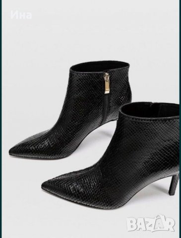 Черни боти Stradivarius змийска кожа на. 41, снимка 7 - Дамски боти - 31473578