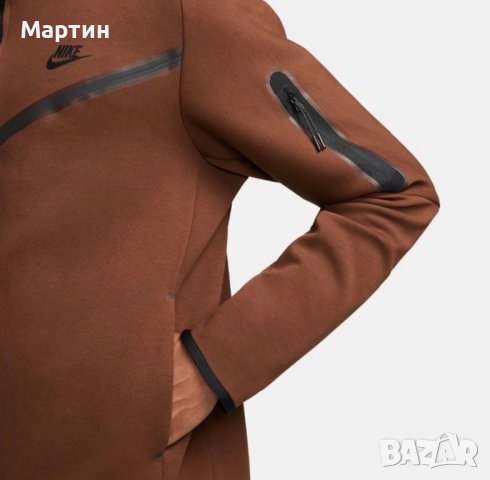 Мъжки комплект Nike Tech Fleece Brown - размер S, снимка 4 - Спортни дрехи, екипи - 42721175