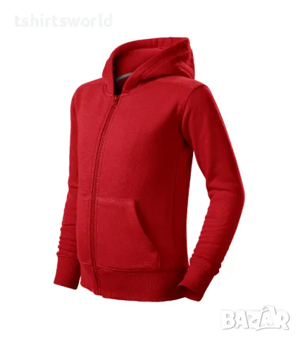 Нов детски суичър с ЦИП и качулка в червен цвят, снимка 2 - Детски анцузи и суичери - 47969819