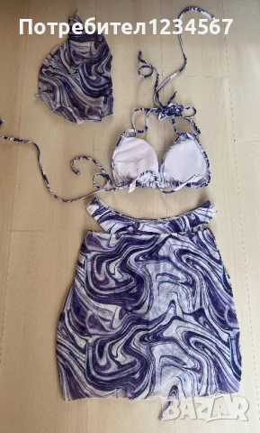 НОВ лилав бански М рр 4 части, снимка 2 - Бански костюми - 51415632