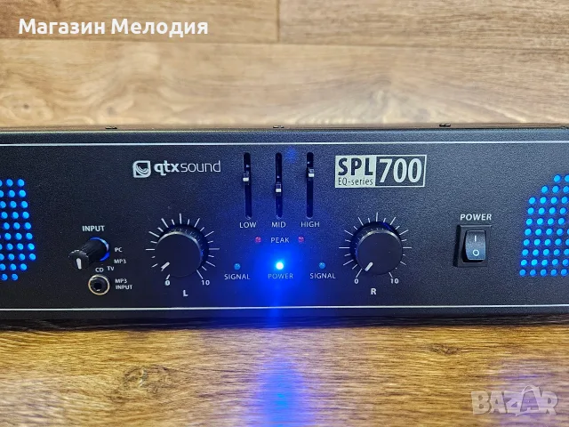 Крайно стъпало QTX Sound SPL 700EQ (2x350W) с вграден 3 канален еквалайзер – Отлично състояние!, снимка 5 - Ресийвъри, усилватели, смесителни пултове - 56160077