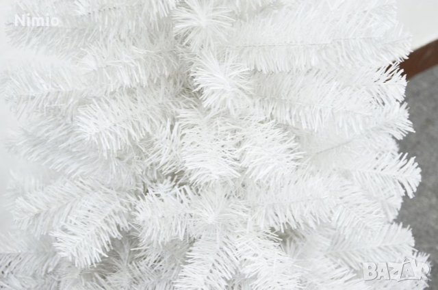 Коледна Снежно бяла елха с шишарки + метална стойка  ТОП ПРЕДЛОЖЕНИЕ, снимка 3 - Декорация за дома - 42454496