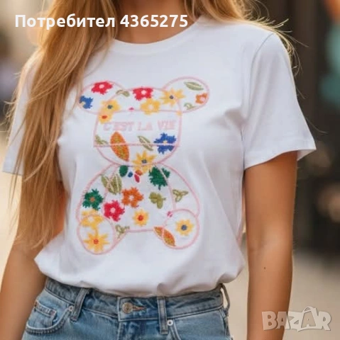 Много красиви цветни блузки 💕Много хубава материя 🌸 🔝 S M L XL XXL ❎ ❤️ 💕, снимка 3 - Тениски - 53682359