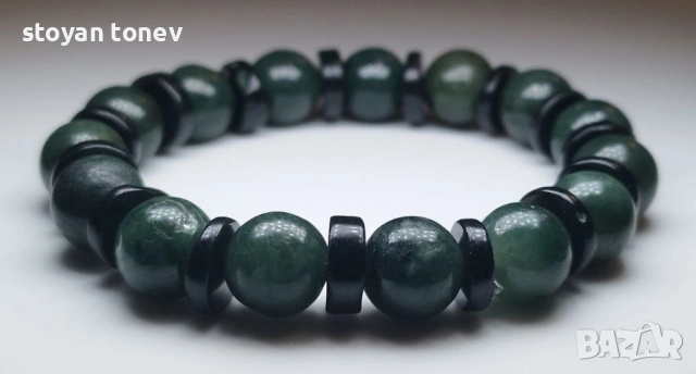 Унисекс гривна от средно зелен джейд с произход Бирма! Нова!, снимка 7 - Други - 53408374