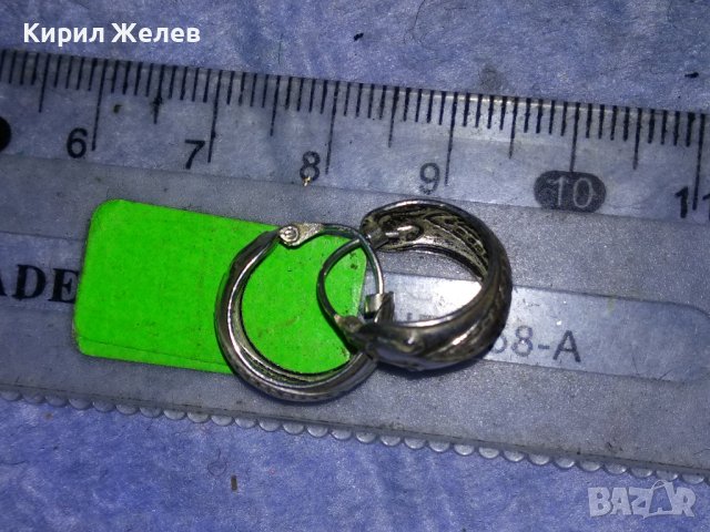 ОРНАМЕНТИРАНИ РЕТРО АРТ СРЕБЪРНИ ОБЕЦИ СРЕБРО 925 РЪЧНА МАЙСТОРСКА СТАРА ИЗРАБОТКА 18586, снимка 9 - Обеци - 40920792