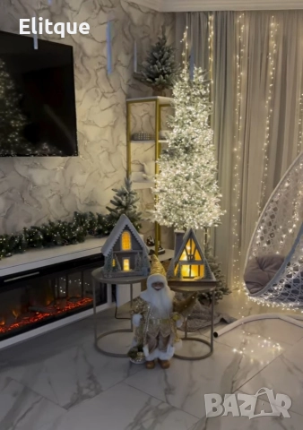 Луксозна коледна фигура Дядо Коледа в златно 90см, снимка 2 - Декорация за дома - 52583498