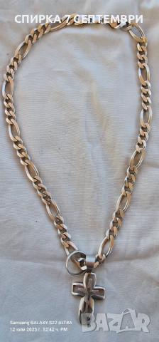 Сребърен ланец Miami Figaro112гр 62 см 11мм 