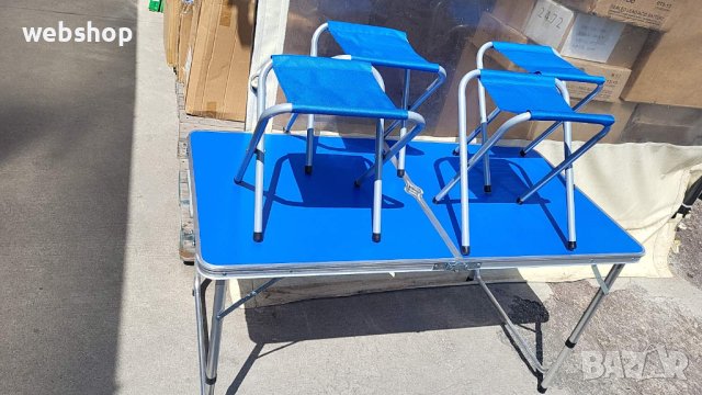 Сгъваем комплект маса и столове за къмпинг , Алуминиева конструкция , снимка 1