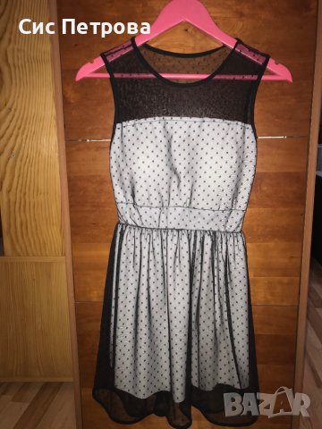 Черно-бяла дантелена рокля, снимка 1