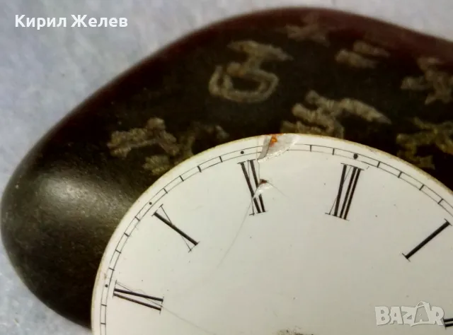 МЕХАНИЗЪМ с РИМСКИ ПОРЦЕЛАНОВ ЦИФЕРБЛАТ от СТАР РЯДЪК МОДЕЛ ШВЕЙЦАРСКИ ДЖОБЕН ЧАСОВНИК 49689, снимка 8 - Антикварни и старинни предмети - 48561701
