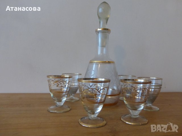 Стъклен сервиз за ракия 1940 г, снимка 2 - Сервизи - 41005064