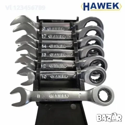 Комплект къси тресчотъчни ключове 8-19 мм HAWEK HW-51072S , снимка 2 - Ключове - 53864957