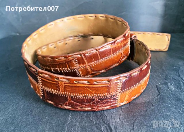 Gio Morreti колан естествена кожа крокодил 90см, снимка 2 - Колани - 42042211