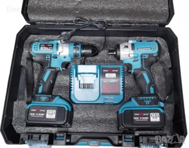 Комплект 2 в 1 Акумулаторен гайковерт и винтоверт 36V 8Ah, снимка 6 - Винтоверти - 47718803