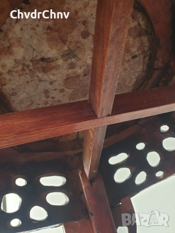 2бр/чифт/92-93см конзолна маса дърворезба-мрамор/дървена масичка-пиедестал-поставка за саксия, снимка 11 - Антикварни и старинни предмети - 52956454