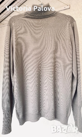 Луксозен италиански пуловер LE TRICOT PERUGIA от фин меринос цвят мляко с кафе