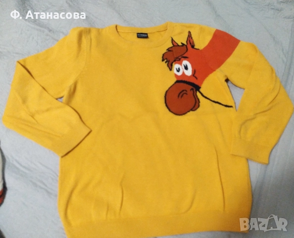 Страхотно пуловерче от 100% памук, размер 128-134, 8-9 години, снимка 3 - Детски пуловери и жилетки - 51789690