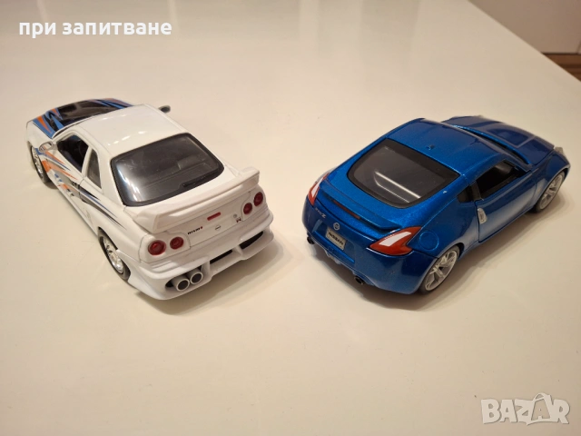 Nissan Skyline R34 GT-R , 1/24 Burago и Nissan 370 Z, 1/24  Maisto, снимка 4 - Колекции - 50533766