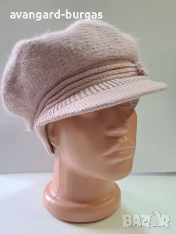 318 Дамска бутикова шапка каскет - ангора, снимка 2 - Шапки - 52529932