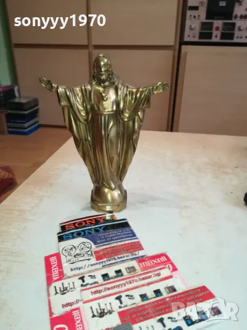 БОГ-МЕД МЕСИНГ 20Х15Х6СМ МАСИВНА ТЕЖКА ФИГУРА 2504251615, снимка 12 - Антикварни и старинни предмети - 50034730