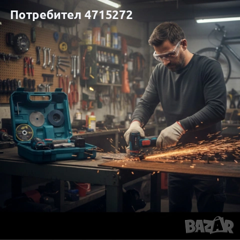 Мини ъглошлайф KraftRoyal 24V 6Ah с безчетков мотор и 2 батерии за бързо и прецизно рязане