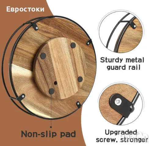 Въртящ се органайзер YUNISS Lazy Susan, дървена въртяща се поставка за съхранение, кухненски , снимка 6 - Прибори за хранене, готвене и сервиране - 48464783