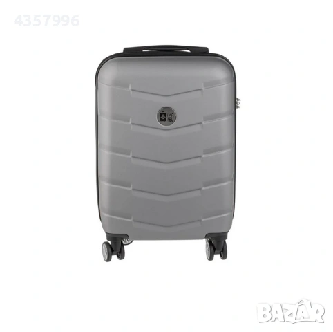 Куфар с колелца, Релефен, 87л., Сив металик , снимка 2 - Куфари - 53114883