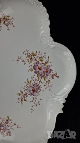 Голямо порцеланово плато с дръжки, снимка 3 - Аксесоари за кухня - 50586953