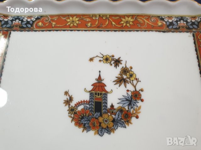 Старинен порцеланов поднос от началото на миналия век- Victoria Cnina Czechoslovakia - 1918 - 1938 г, снимка 5 - Чинии - 40374369
