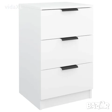 vidaXL Нощни шкафчета, 2 бр, Бял, 40x36x65 см, снимка 4 - Шкафове - 56147966