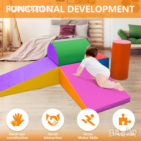 Безопасен мек комплект форми за игра за бебе от 6 части xf1805302x, снимка 4 - Други - 36337854