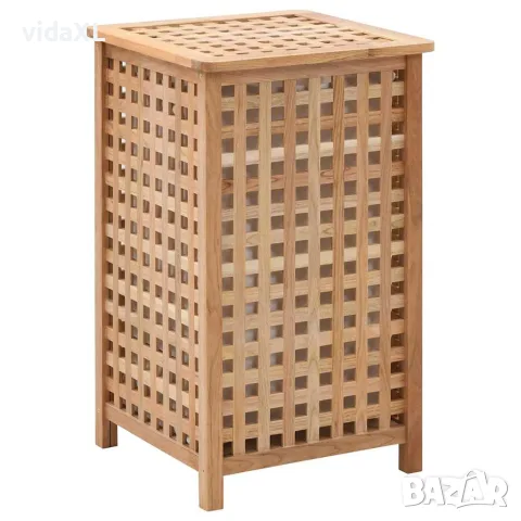 vidaXL Кош за пране 39x39x65 см масивно орехово дърво
