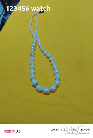 Старо колие от естествени перли, снимка 2 - Колиета, медальони, синджири - 53696176