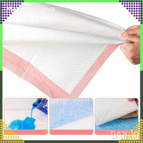 Хигиенни подложки за кучета и котки 60×90 см – Дебели абсорбиращи постелки, 50 бр. в пакет, снимка 4 - Други стоки за дома - 52952884