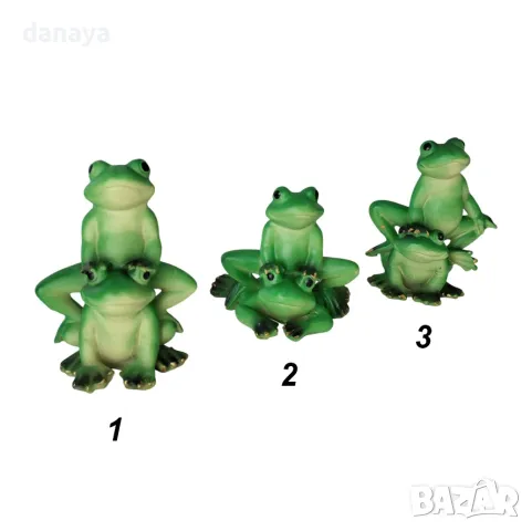 5721 Зелени фигурки Двойка жаби сувенир за късмет и декорация, 8 см, снимка 5 - Статуетки - 49150661