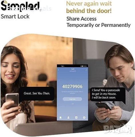 Нова интелигентна брава с резе ключалка за входна врата чрез смартфон, Alexa и Google, снимка 3 - Други стоки за дома - 42420073