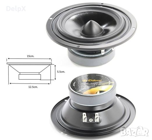 Говорител средночестотен, среди, G5001, 40W, 8Ohm, 5", снимка 1