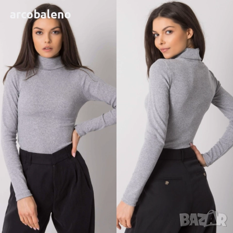 Дамска блуза с оребрена яка Elisee, 6цвята , снимка 4 - Блузи с дълъг ръкав и пуловери - 52370517