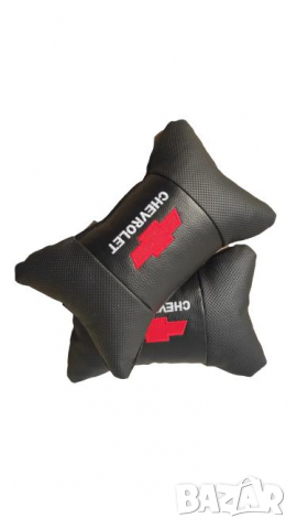 възглавнички за автомобил бродирани Шевролет chevrolet Кожа 2 броя, снимка 2 - Аксесоари и консумативи - 36265772