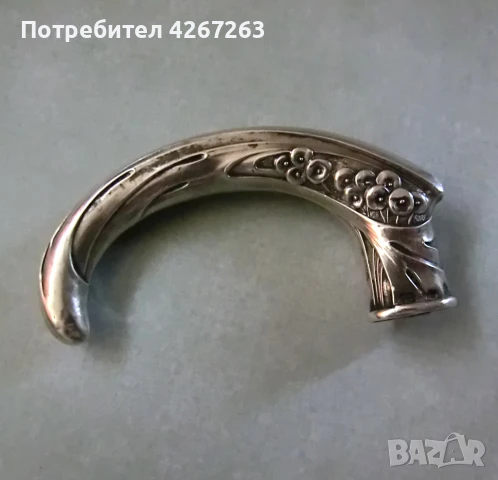 Старинна сребърна дръжка за чадър Art Nouveau / Jugendstil / Liberty, снимка 3 - Антикварни и старинни предмети - 50520768