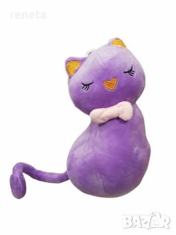 Играчка Ahelos, Коте, Плюшена, Лилава, 23х16 см, снимка 1