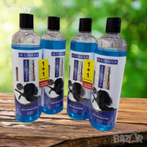 Конски шампоан, за бърз растеж на гъста и здрава коса, с нежен аромат De L'Amour 700 мл 1 +1 ПРОМО, снимка 2 - Продукти за коса - 49745178
