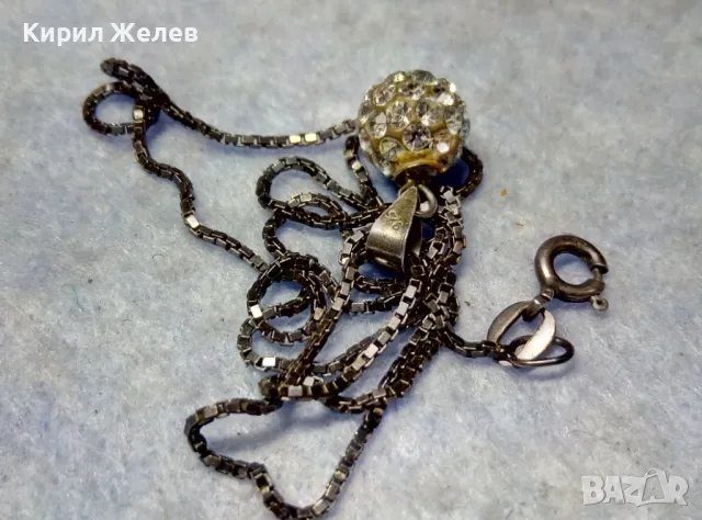 ФИНО СРЕБЪРНО КОЛИЕ ОКСИДИРАНО СРЕБРО 925 PAC с ЕМАЙЛИРАНА СРЕБЪРНА ВИСУЛКА ТОПЧЕ с ЦИРКОНИ 38698, снимка 4 - Колиета, медальони, синджири - 49704280