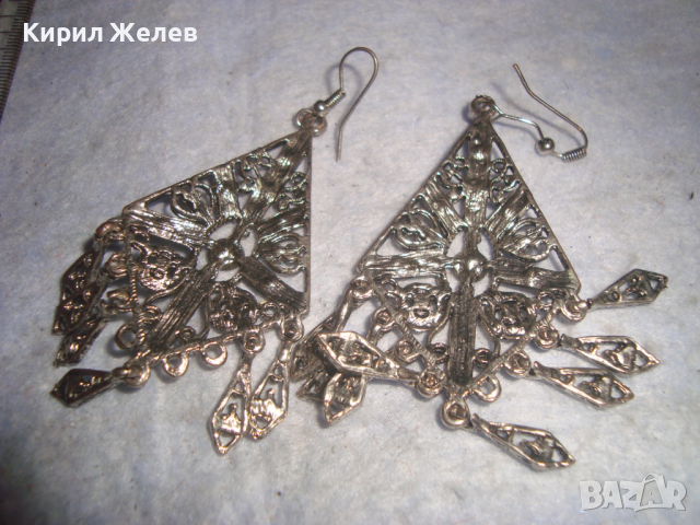 ПОСРЕБРЕНИ ФИЛИГРАНЕН СТИЛ КРИСТАЛНИ ЕТНОГРАФСКИ ТИП РЕТРО ОБЕЦИ 22141, снимка 7 - Обеци - 36477840