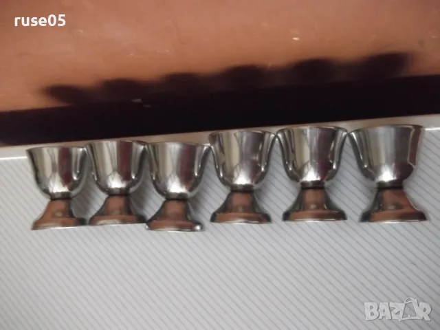 Лот от 6 бр. чаши малки метални алпака, снимка 5 - Чаши - 47736367